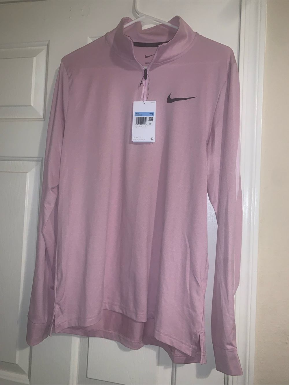 Nike Light Pink Quarter-Zip Athletic Top